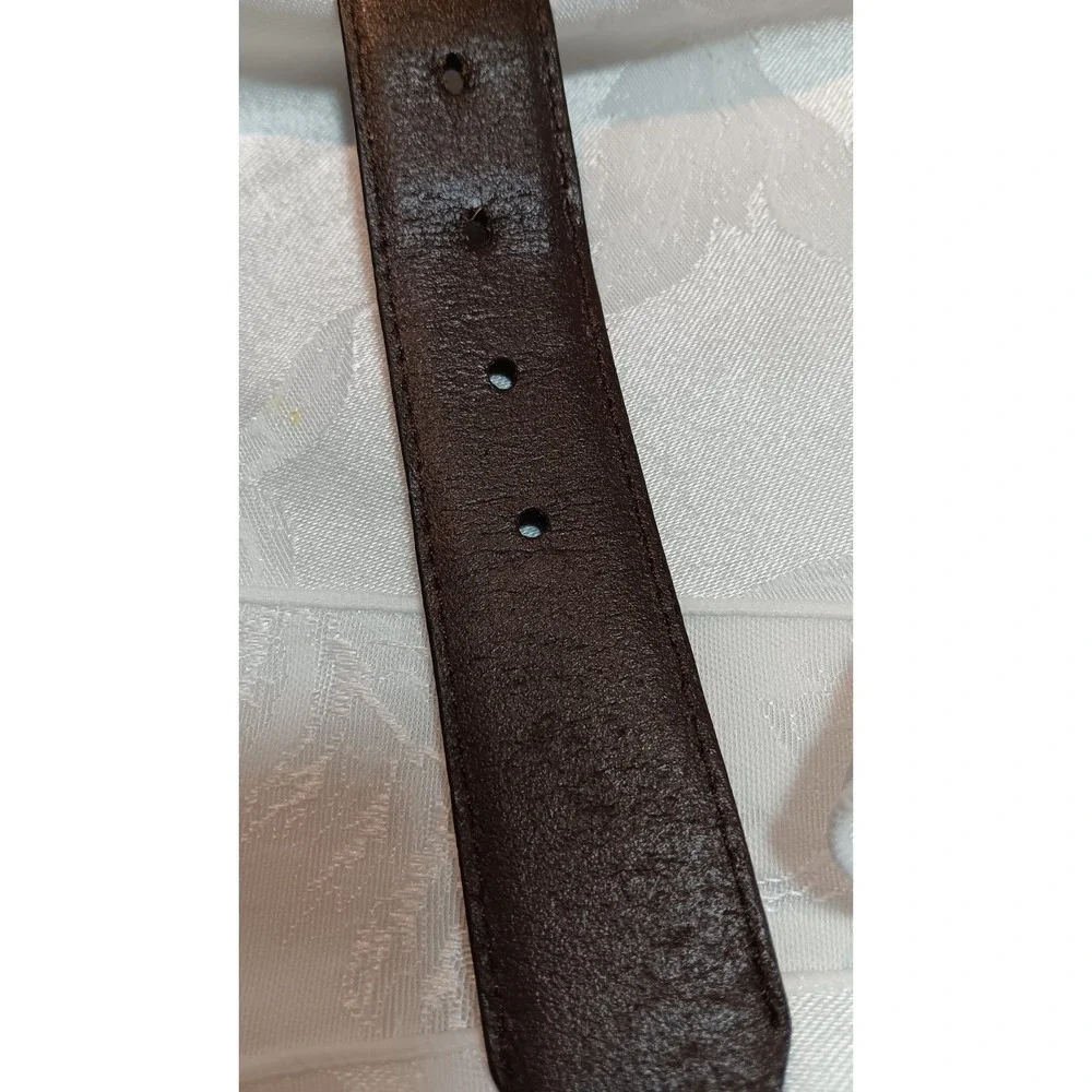 Mens Brown Leather  Brushed Suede Casual Belt XL 42x44  Suede Out Silver Buckle